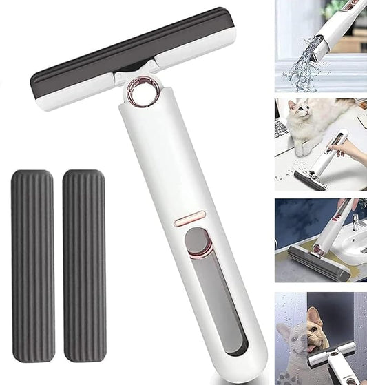 Mini self-squeeze sponge mop for kitchen and car