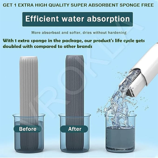 Mini self-squeeze sponge mop for kitchen and car
