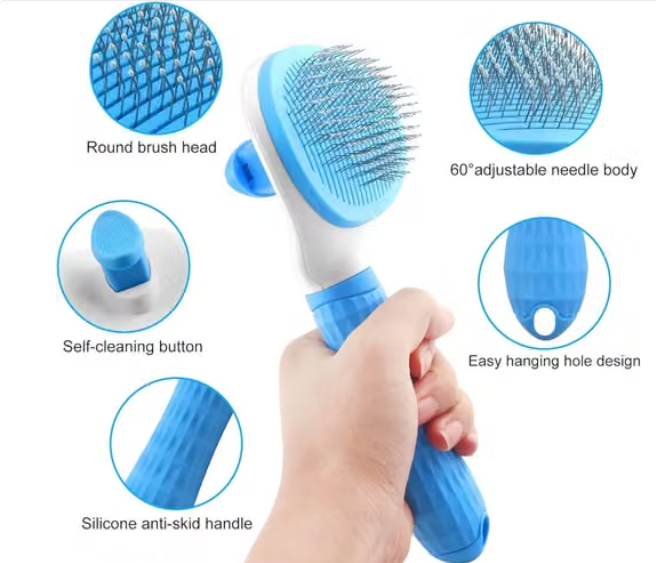 5-in-1 Pet Grooming Tool Combo | All-in-One Grooming Kit for Dogs & Cats | Bathing, Shedding & Nail Trimming (Multicolor)