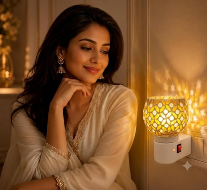 Traditional Electric Kapur Dani Camphor Diffuser & Stylish Kapoor Dani Stand Incense Kapurdani Holder Camphor Burner for Home Fragrance a Natural room freshener Kapoordani