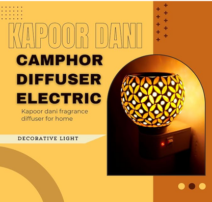 Traditional Electric Kapur Dani Camphor Diffuser & Stylish Kapoor Dani Stand Incense Kapurdani Holder Camphor Burner for Home Fragrance a Natural room freshener Kapoordani