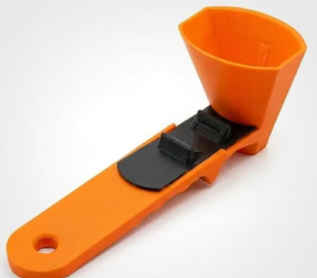 ScoopFlow slide-and-pour funnel spoon for protein powder