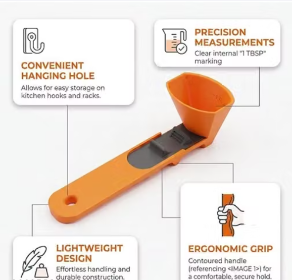 ScoopFlow slide-and-pour funnel spoon for protein powder