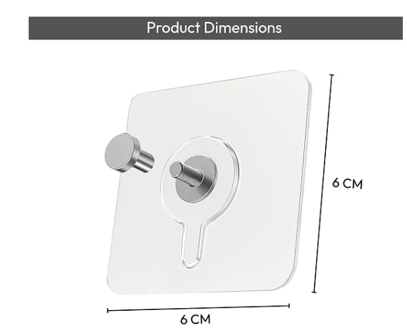 Self-adhesive heavy-duty wall hooks, pack of 20