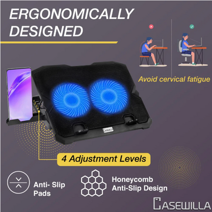 Casewilla laptop cooling pad with cooling fan