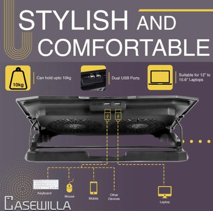Casewilla laptop cooling pad with cooling fan