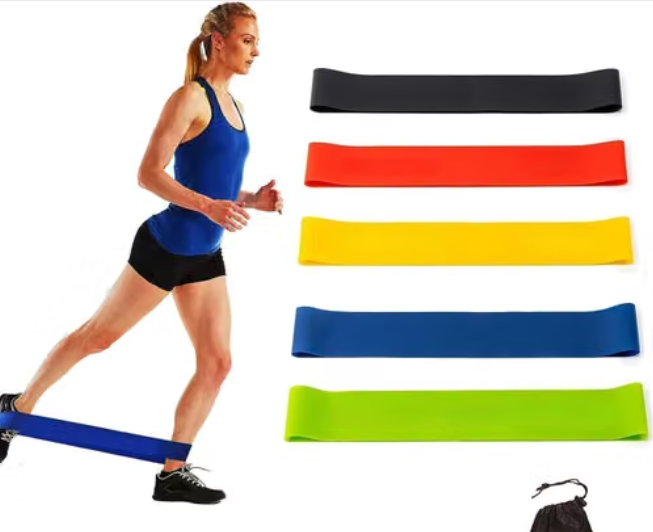 Fitness Workout Bands for Exercise Working Out Physical Therapy, 5 Set of Different Resistance Levels Elastic Bands with Carry Bag and Instruction Guide( pack of 1)