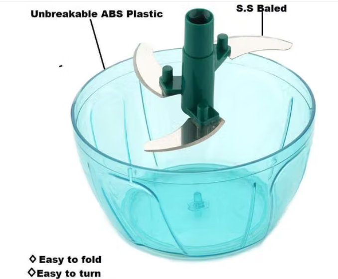 Compact Chopper with Blades effortlessly Chopping Big Size Kitchen Dori Handy Vegetable and Fruit Manual Onion Dry Fruit Salad Maker Vegetable Quick Chopper
