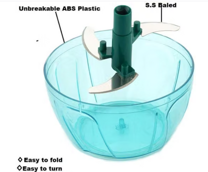 Compact Chopper with Blades effortlessly Chopping Big Size Kitchen Dori Handy Vegetable and Fruit Manual Onion Dry Fruit Salad Maker Vegetable Quick Chopper