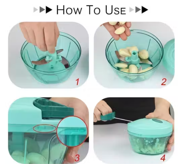 Compact Chopper with Blades effortlessly Chopping Big Size Kitchen Dori Handy Vegetable and Fruit Manual Onion Dry Fruit Salad Maker Vegetable Quick Chopper