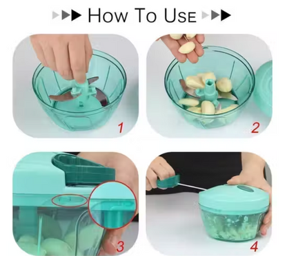 Compact Chopper with Blades effortlessly Chopping Big Size Kitchen Dori Handy Vegetable and Fruit Manual Onion Dry Fruit Salad Maker Vegetable Quick Chopper