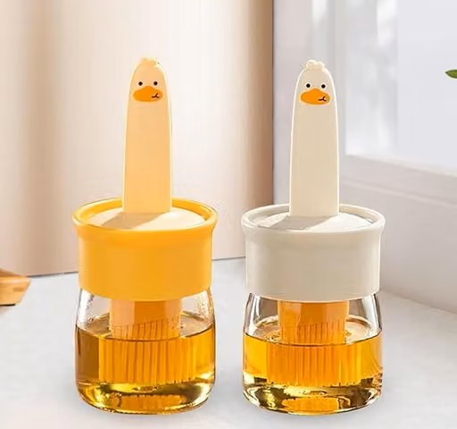 Oil Dispenser for Kitchen, 2 IN 1 Oil Dispenser Bottle with Silicone Basting Brush for Cooking Vinegar Sauce BBQ Grill Frying Baking,Air Fryer (pack of 2)