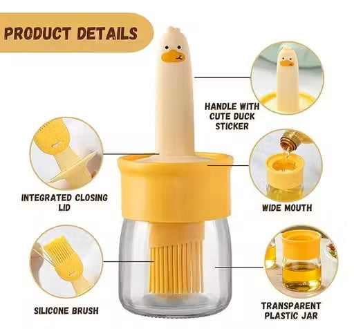 Oil Dispenser for Kitchen, 2 IN 1 Oil Dispenser Bottle with Silicone Basting Brush for Cooking Vinegar Sauce BBQ Grill Frying Baking,Air Fryer (pack of 2)