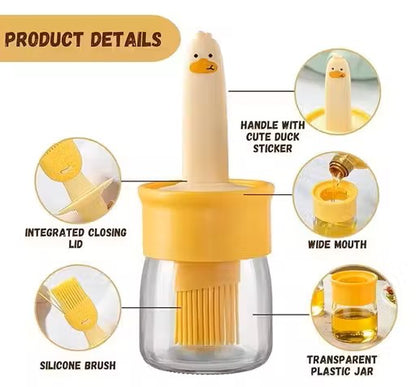 Oil Dispenser for Kitchen, 2 IN 1 Oil Dispenser Bottle with Silicone Basting Brush for Cooking Vinegar Sauce BBQ Grill Frying Baking,Air Fryer (pack of 2)